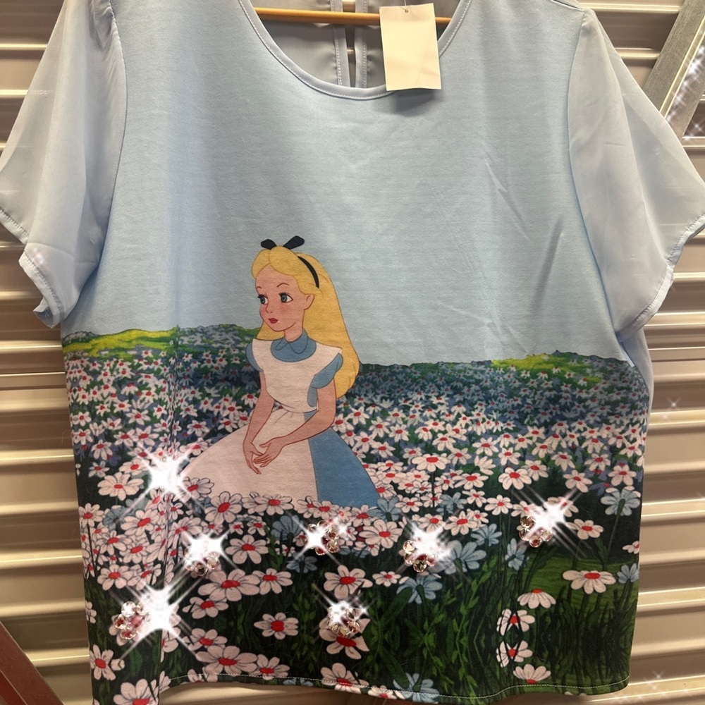 H&M Blue and Green Floral Blouses Casual Collection